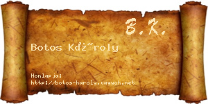 Botos Károly névjegykártya