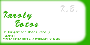 karoly botos business card